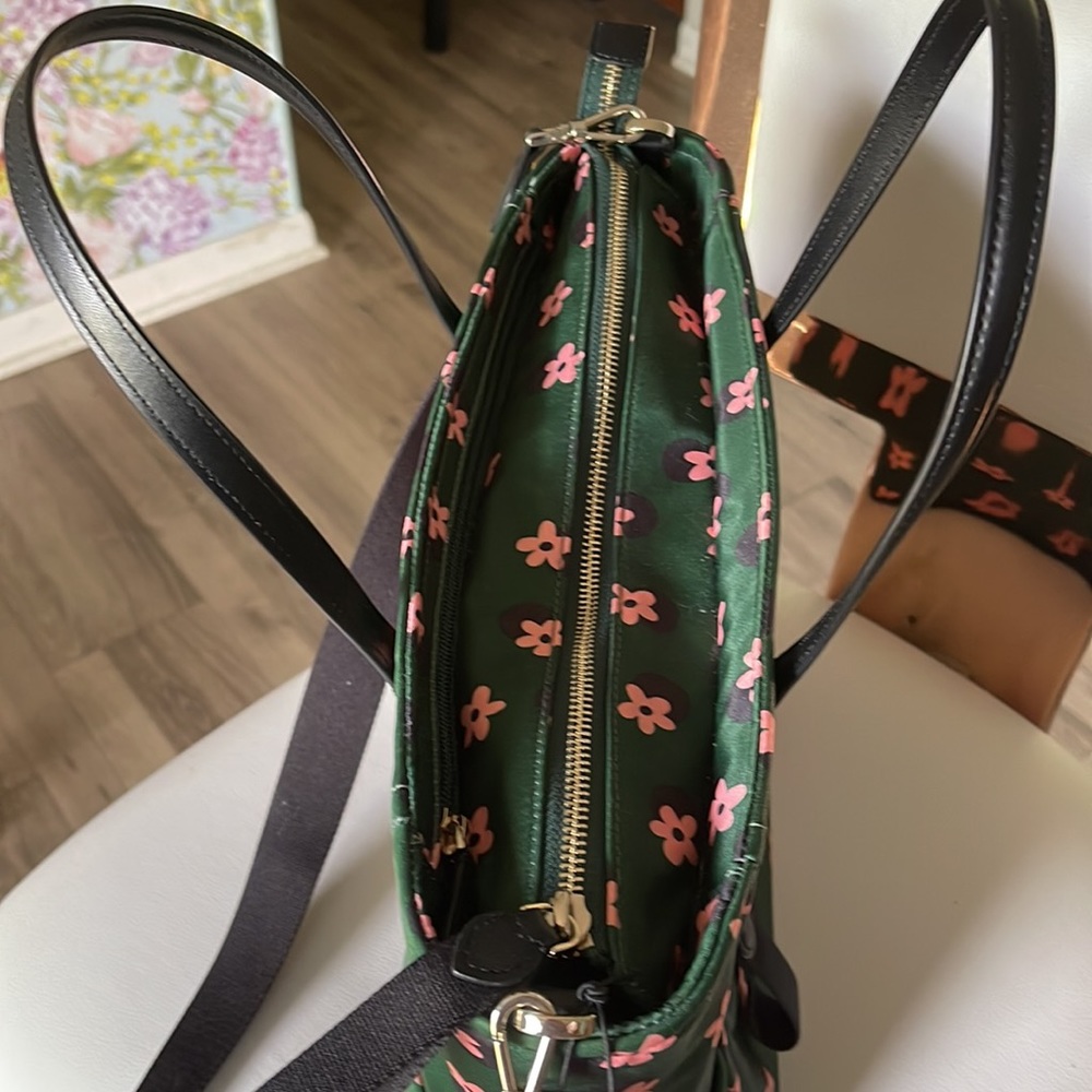 NWT Kate Spade nylon green pink floral bag set - Picture 8 of 16
